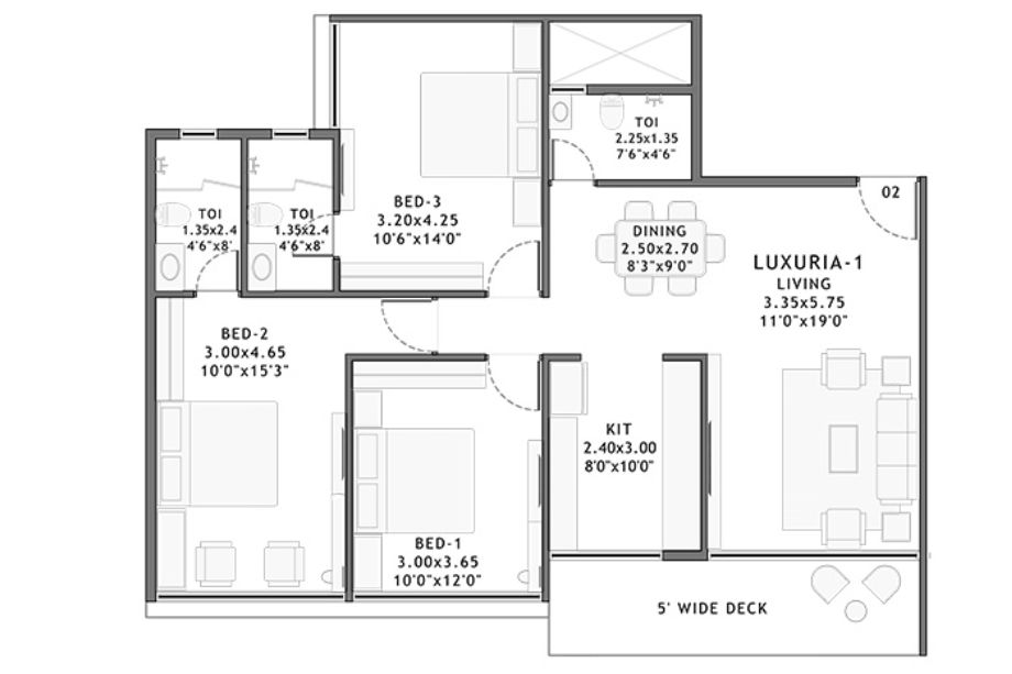 PLATINUM-ELYSIUM-3-BHK-Floor-Plan