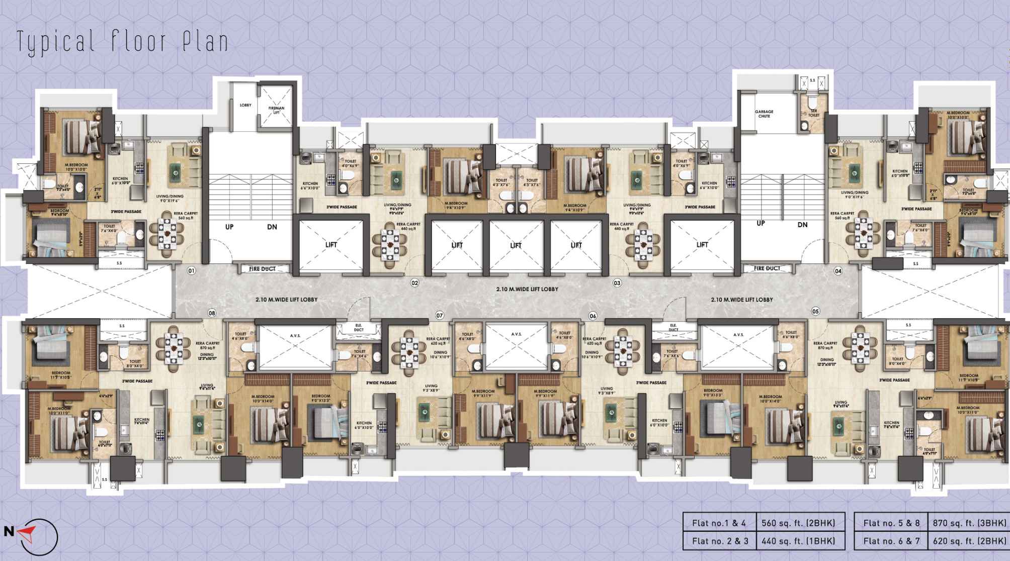 Ajmera-Downtown-Typical-floor-plan