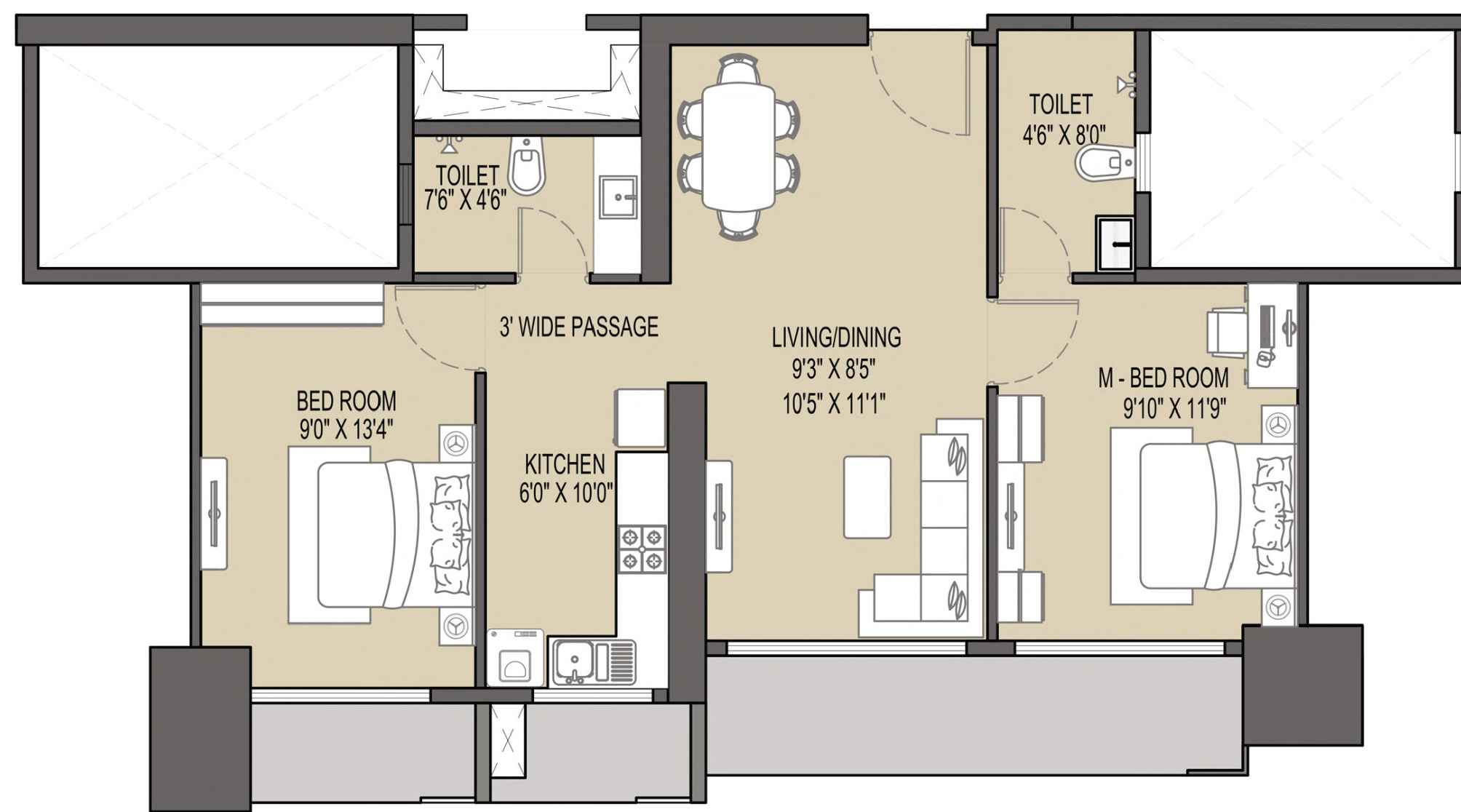 Ajmera-Downtown-floor-plan-2-BHK-620-SQ.FT