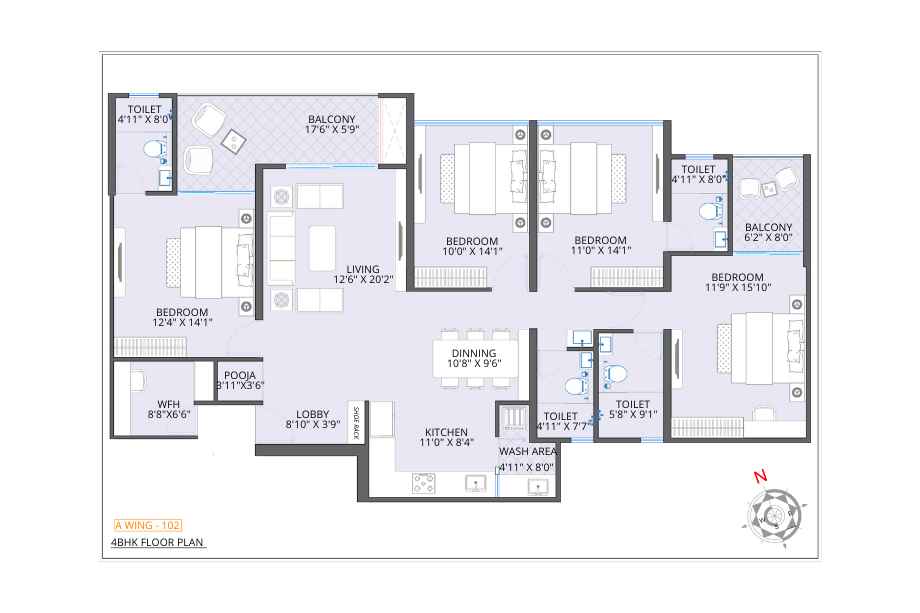 Shubh-Tristar-Floor-Plan-4-BHK