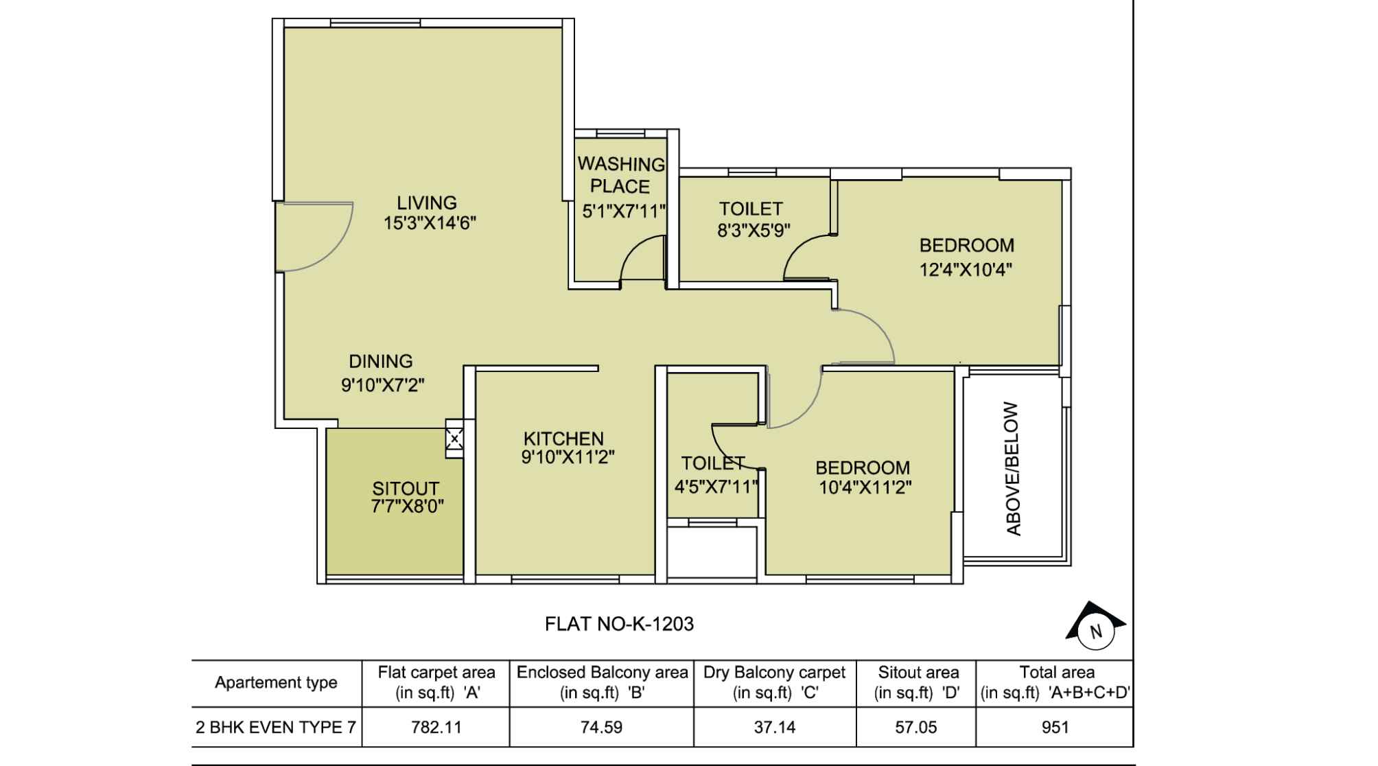 Amit-Bloomfield-2 BHK-951-Sqft