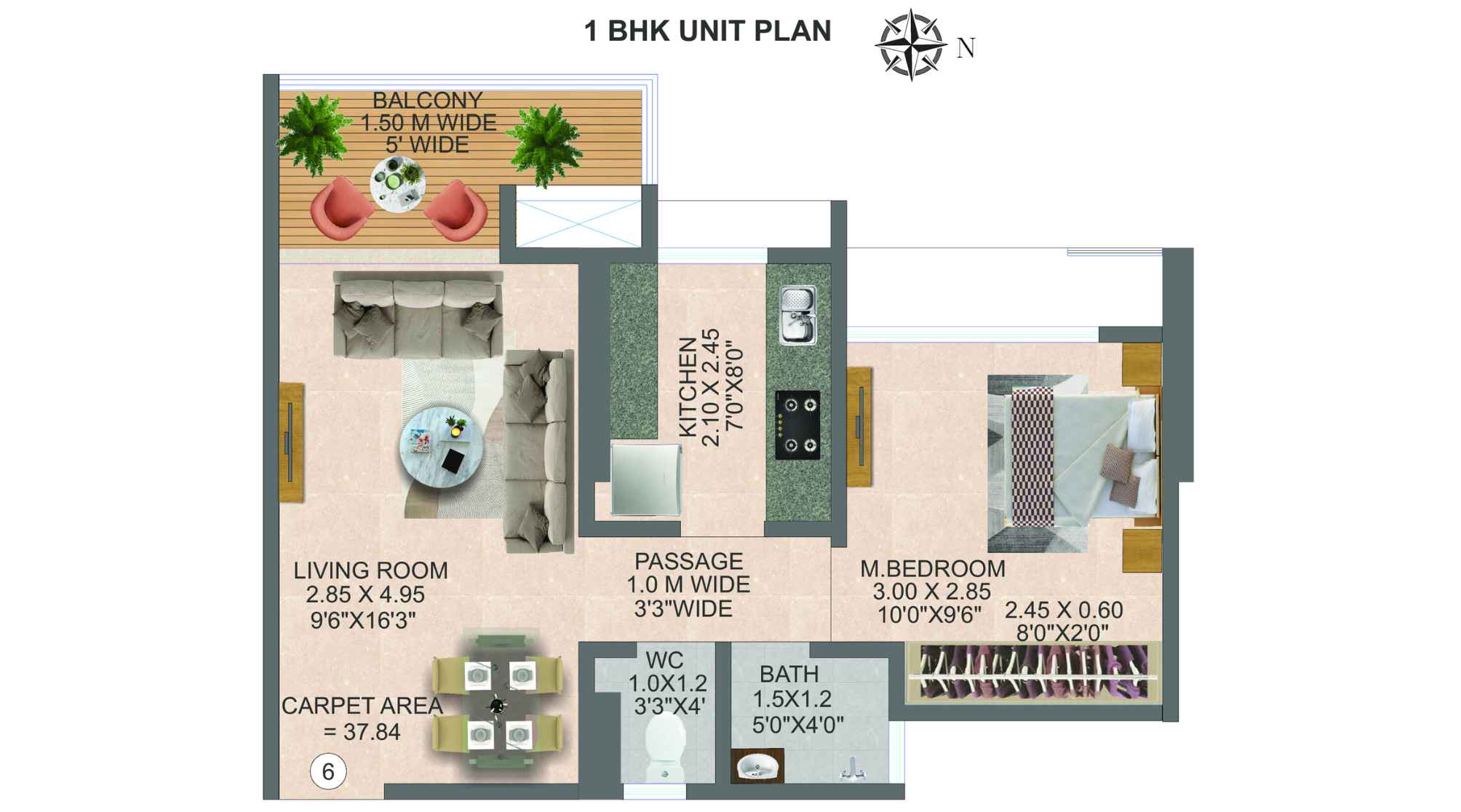 Nivasa-Green-City-floor-plan-1-BHK-Image-3