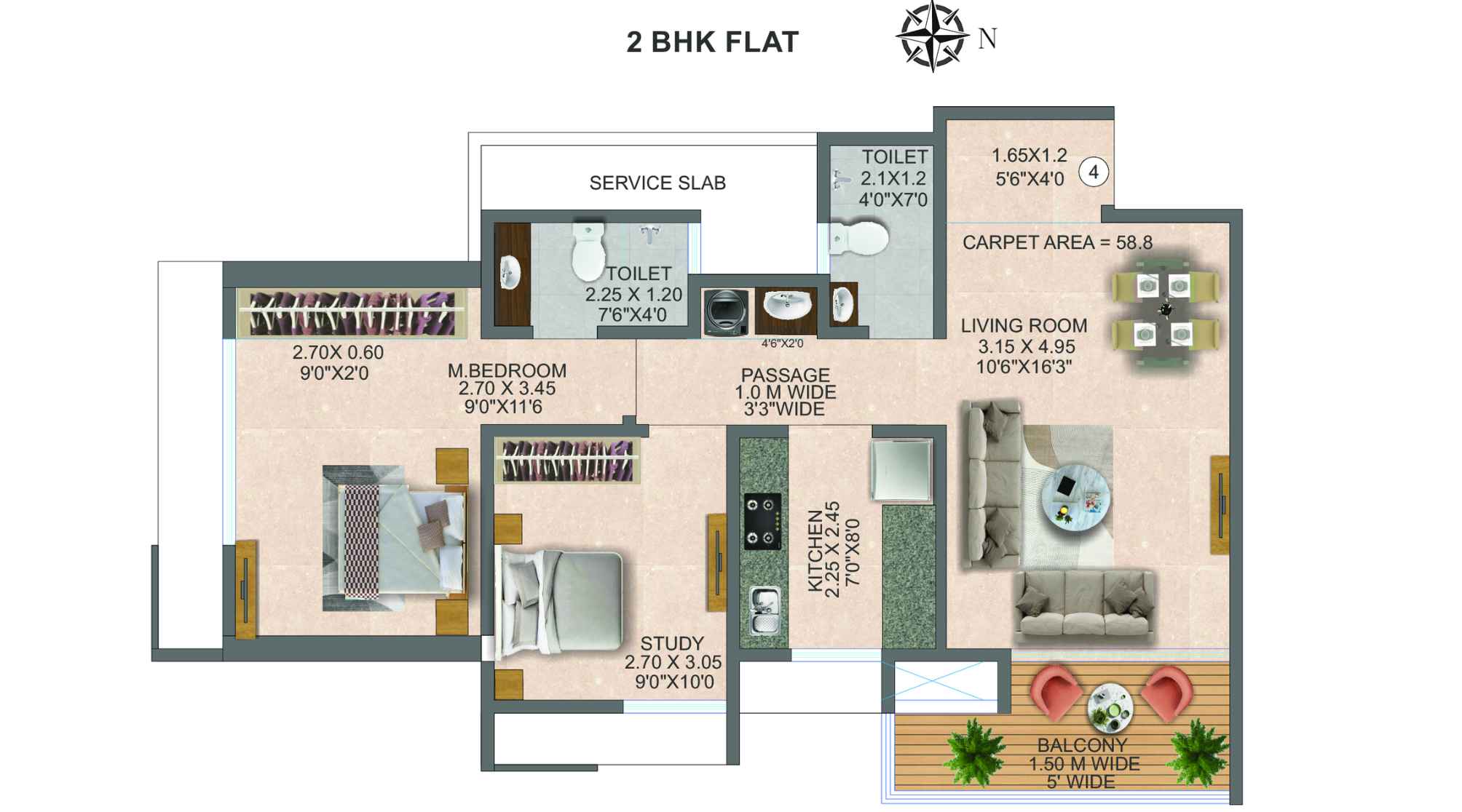 Nivasa-Green-City-floor-plan-2-BHK-Image-1