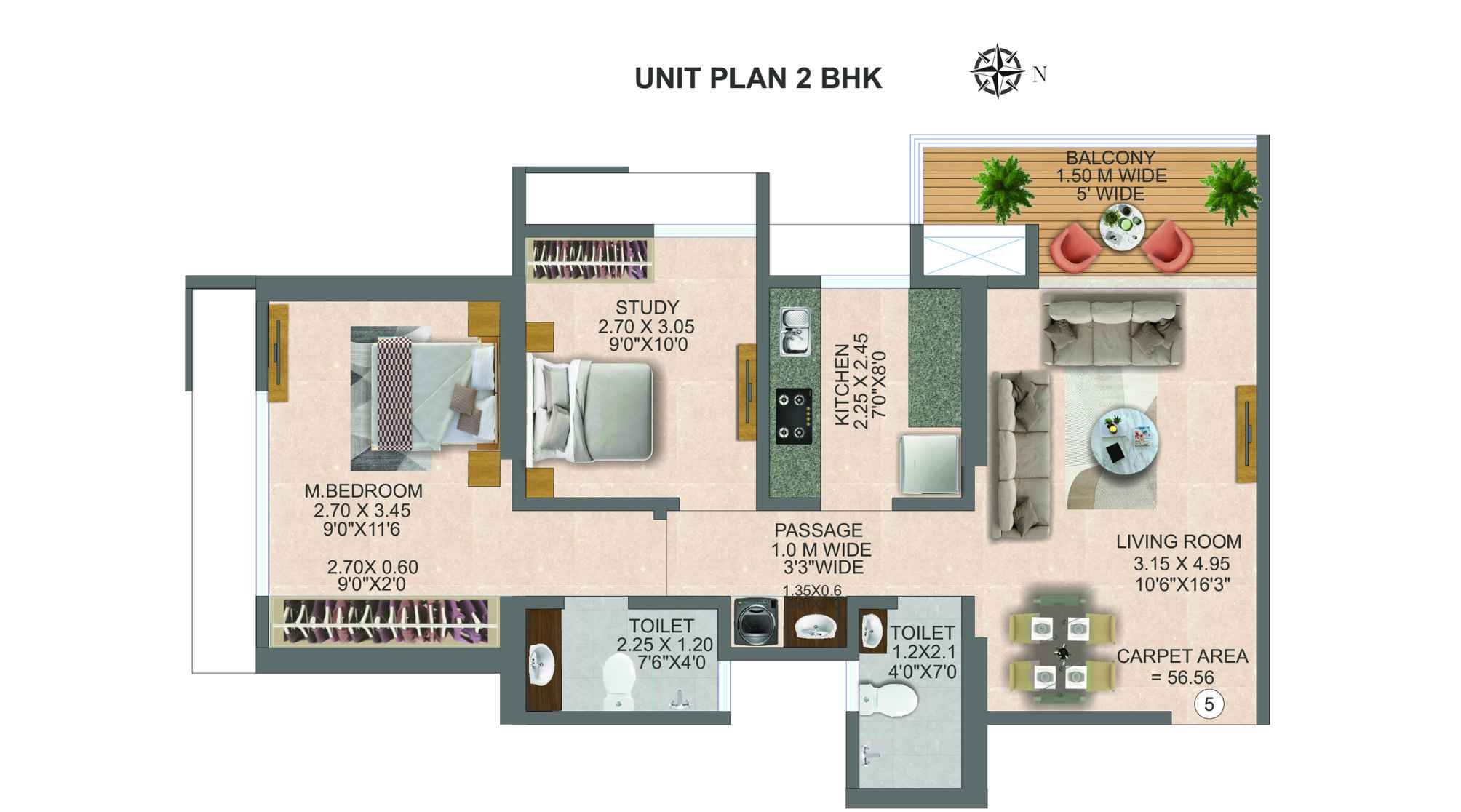 Nivasa-Green-City-floor-plan-2-BHK-Image-2