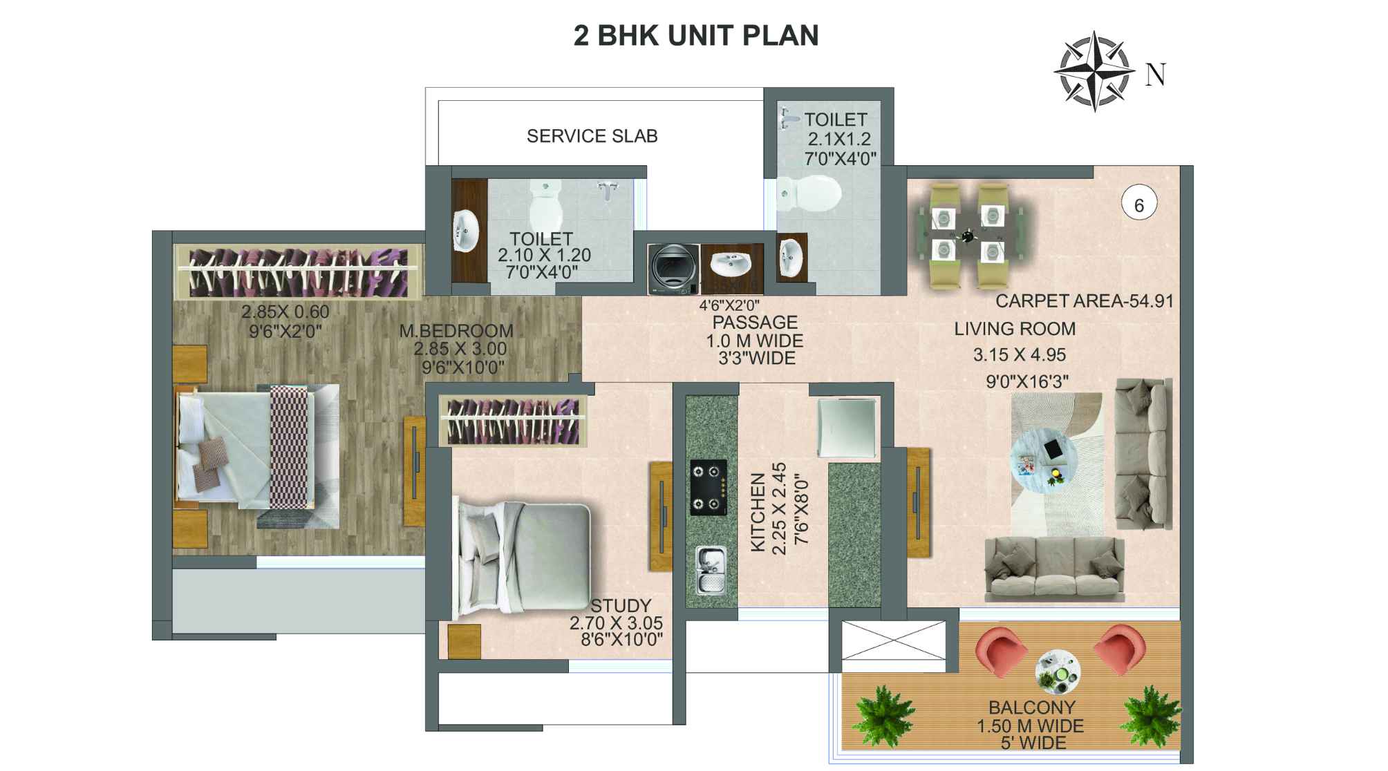 Nivasa-Green-City-floor-plan-2-BHK-Image-3