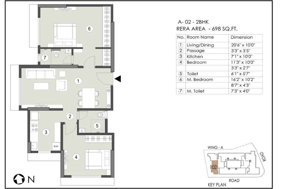 Naumi-Shresht-Floor-Plan-2-BHK-698-Sqft