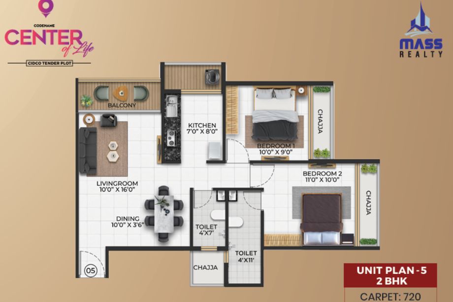 mass-insignia-codename-center-of-life-floor-plan -2BHK-720-SQFT