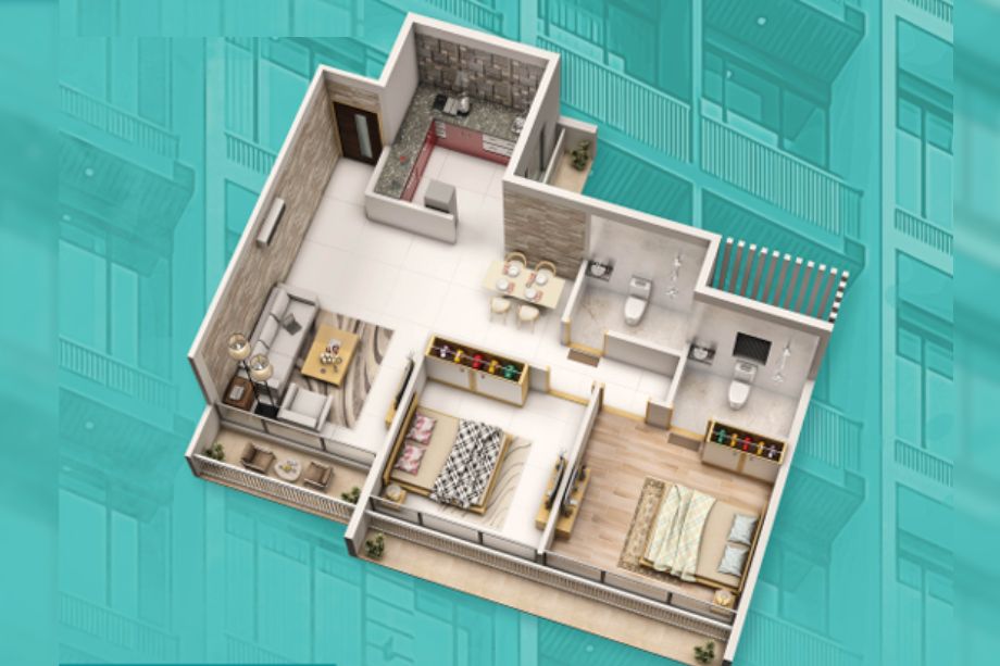 Dashanzi-Ce-La-Vie-Unit-Plan-2BHK-545Sqft