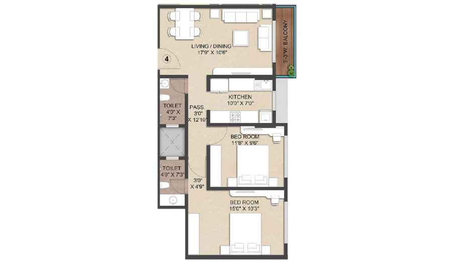 Platinum-Oceanic-Floor-Plan-2-BHK