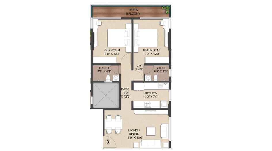 Platinum-Oceanic-Floor-Plan-2-BHK