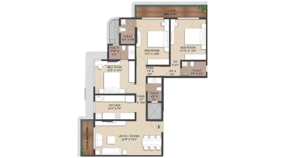 Platinum-Oceanic-Floor-Plan-3-BHK