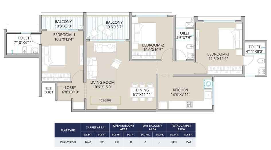 West-World-Floor-Plan-3-BHK