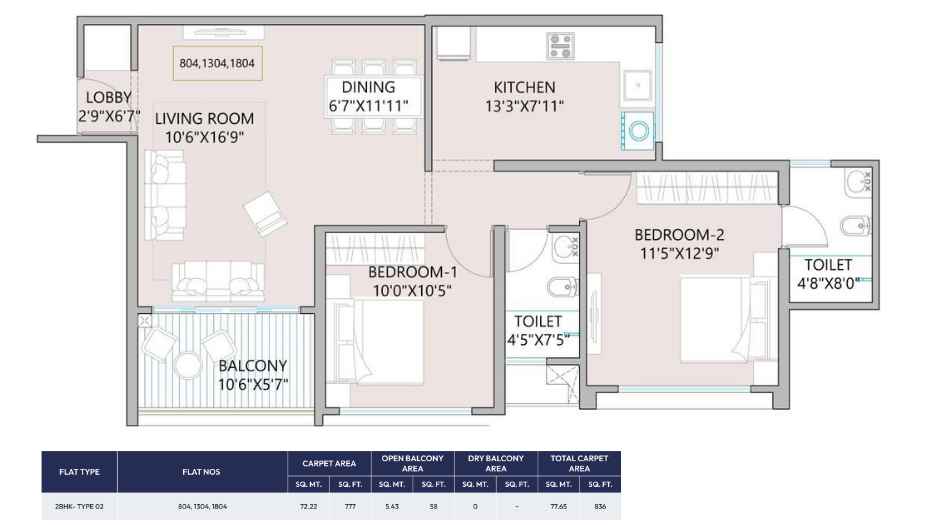 West-World-Floor-Plan-Tower-4-Floor-Plan-2-BHK