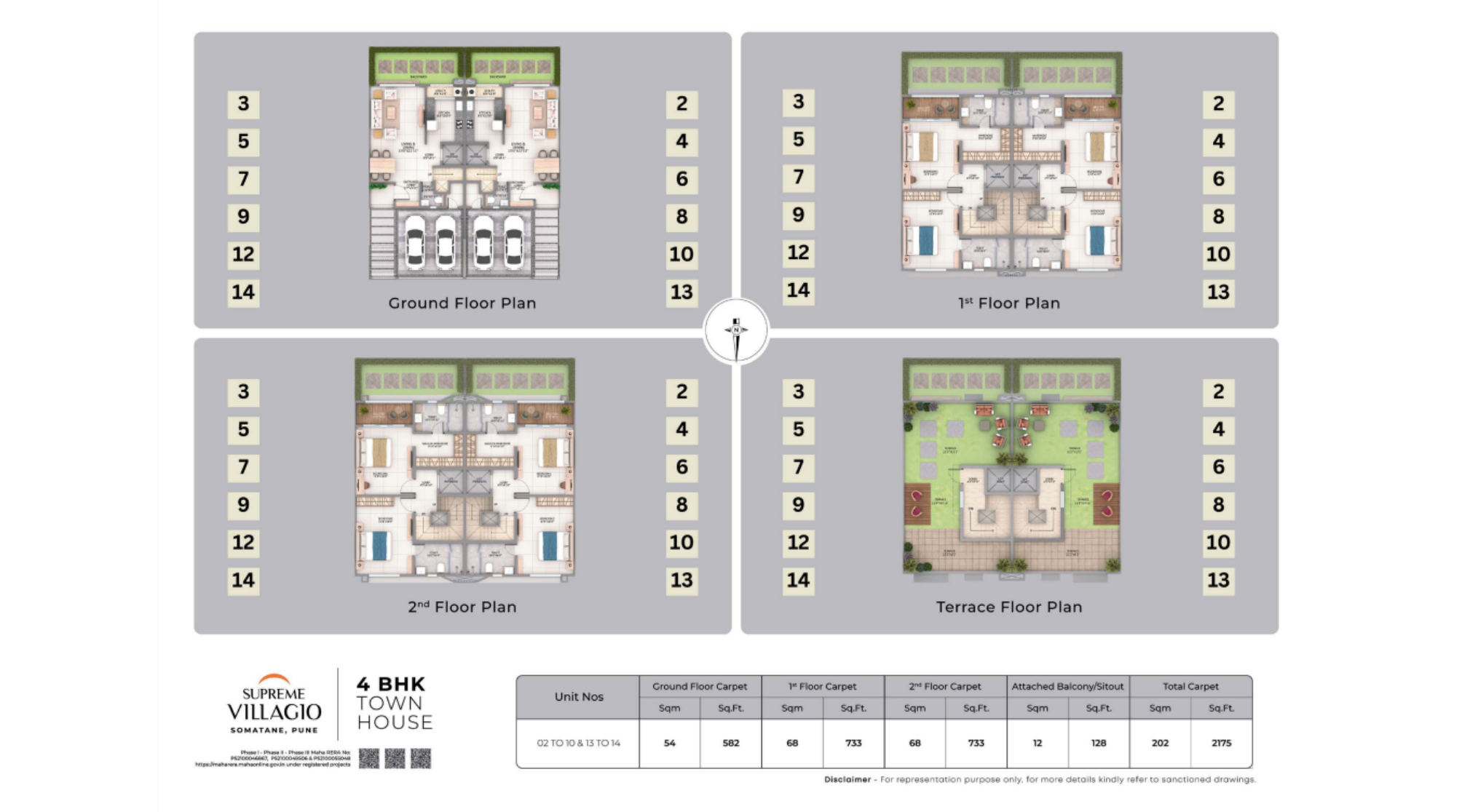 Supreme-Villagio-4-BHK-Town-House-2175-Sqft