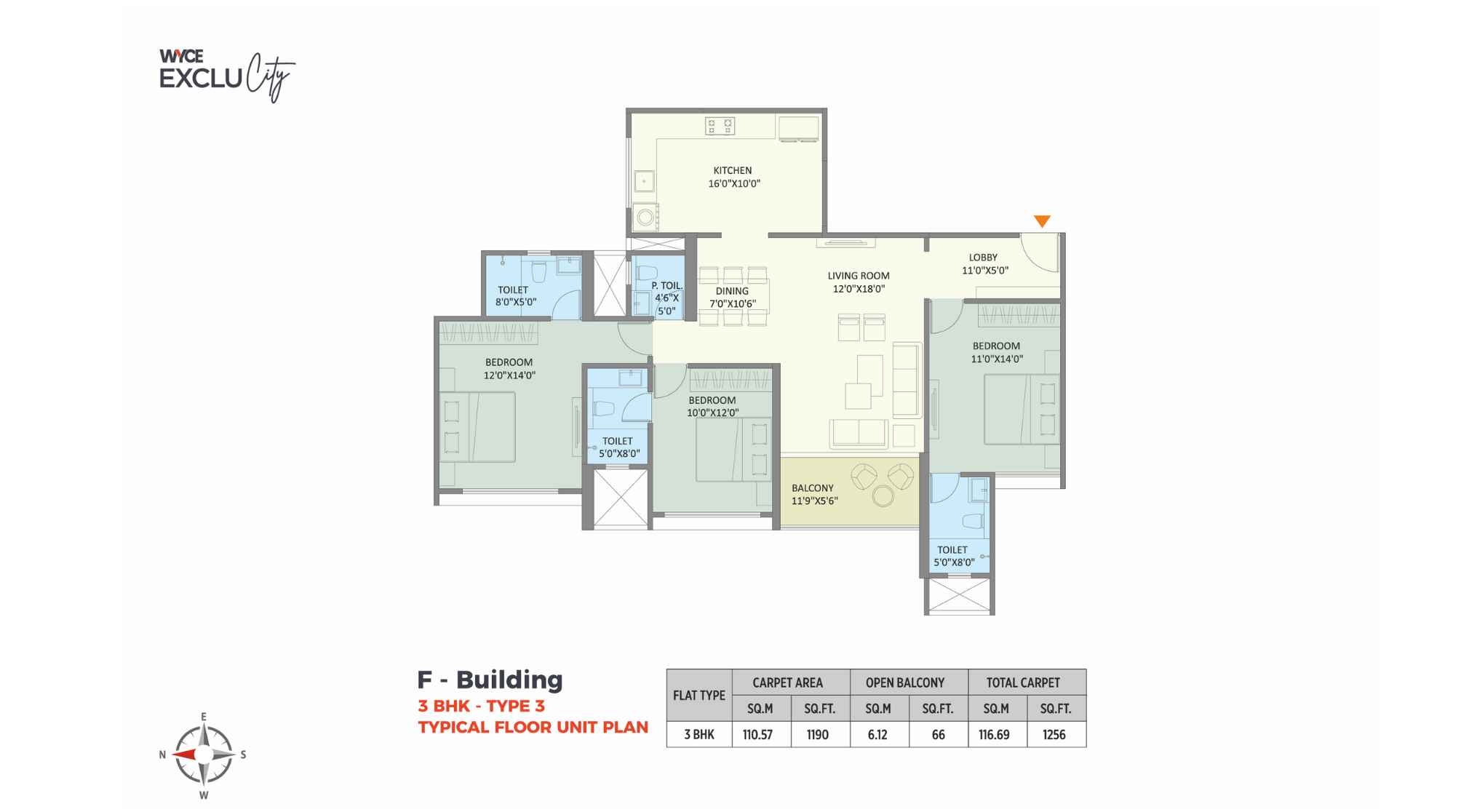 Saniket-WYCE-Exclucity-3-BHK-Type-3
