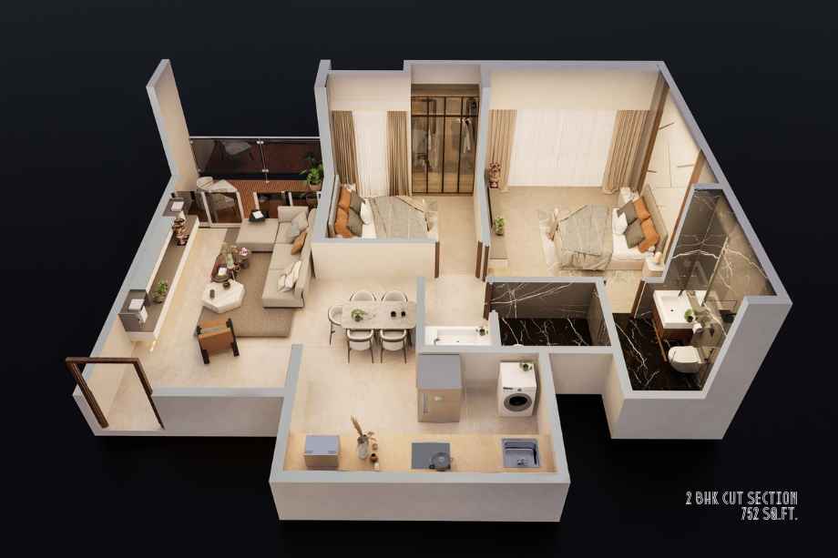 Evana-Homes-Floor-Plan-2-BHK-752-Sqft