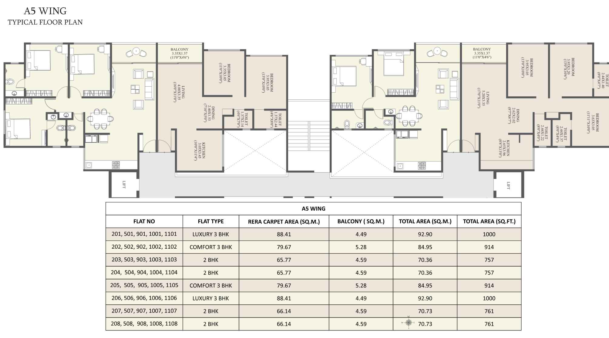 Unique-Youtopia-A5-wing-typical-floor-plan