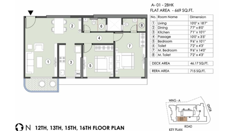 Sajay-Naumi-shresht-Floor-Plan-2 BHK-669 SQ. FT