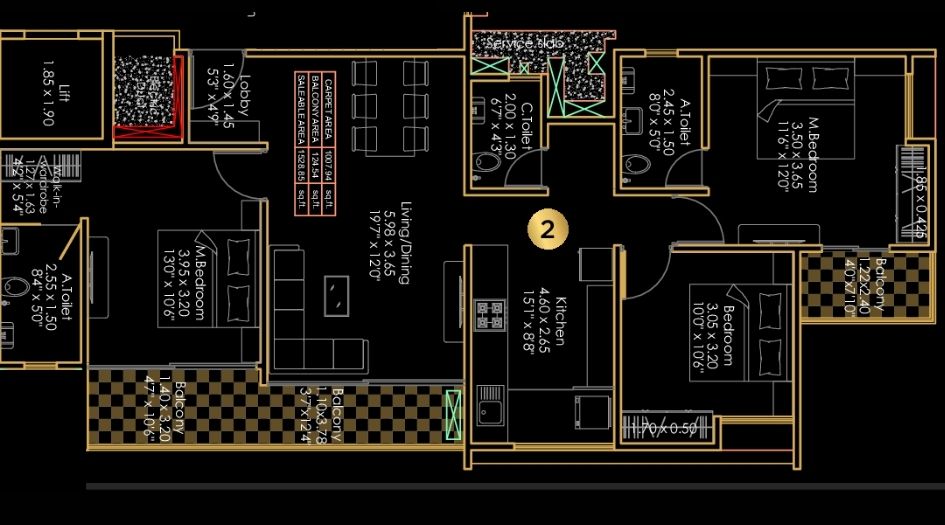 GD-Square-18-Magnitud-Floor-Plan-3 BHK-1132 Sqft