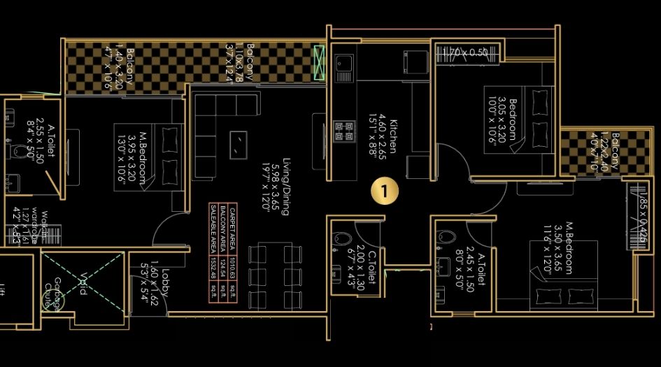 GD-Square-18-Magnitud-Floor-plan-3 BHK--1135 Sqft