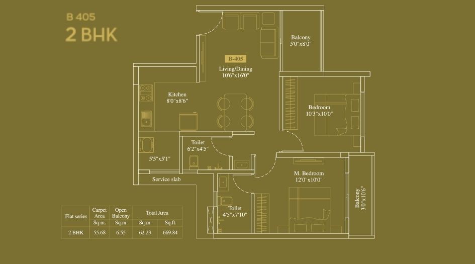 legacy-Milestone-Floor-Plan-B-Wing-2 BHK-670 Sqft