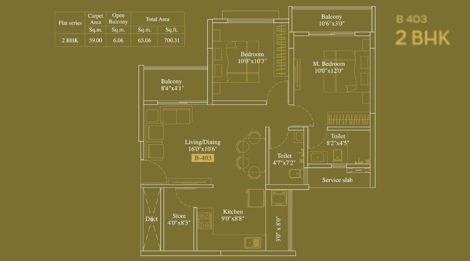 legacy-Milestone-Floor-Plan-B-Wing-2 BHK-700 Sqft