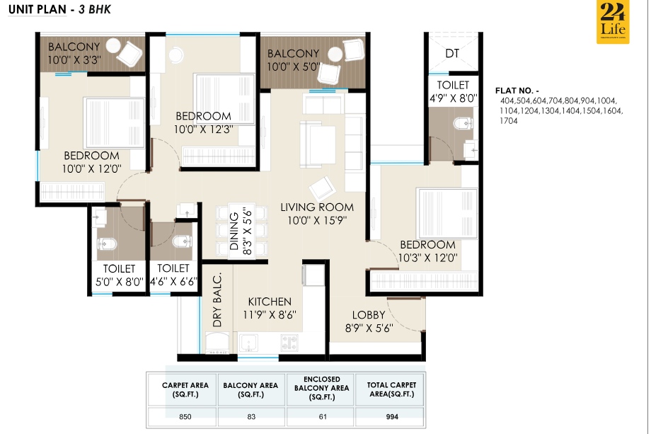 24-Life-Altaa-Floor-Plan-Unit-Plan-3-BHK