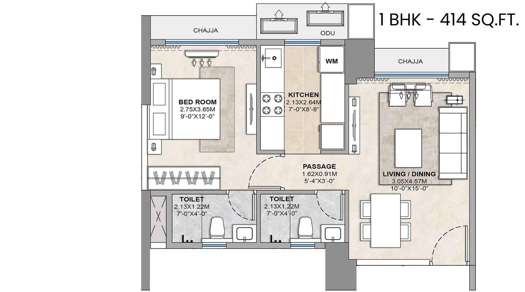 codename-sector-zero-Floor-Plan-1-BHK-414-Sqft