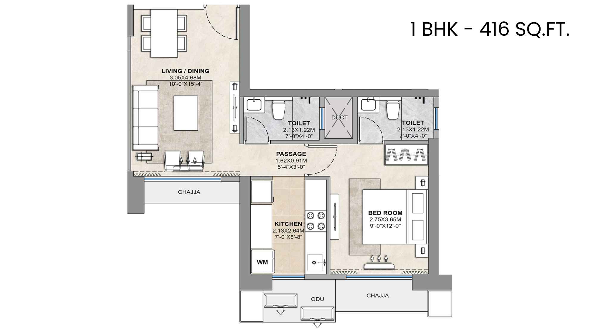 codename-sector-zero-Floor-Plan-1-BHK-416-Sqft