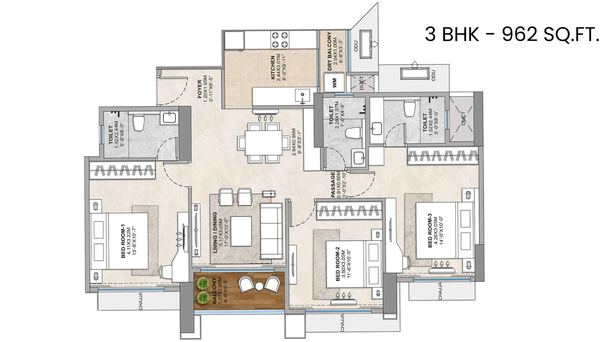 codename-sector-zero-Floor-Plan-3-BHK-962-Sqft