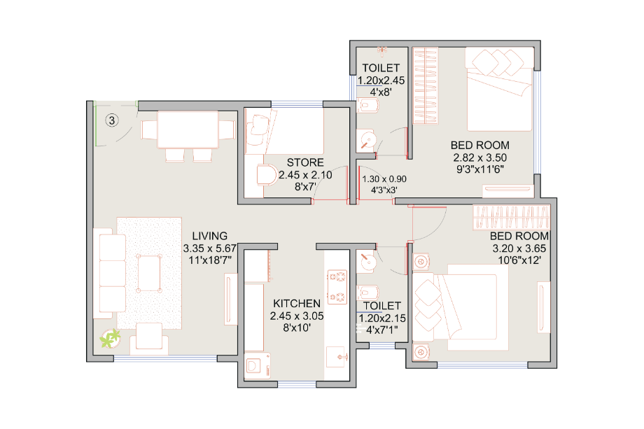 Tamos-Square-Floor-Plan-2-BHK-727-Sqft