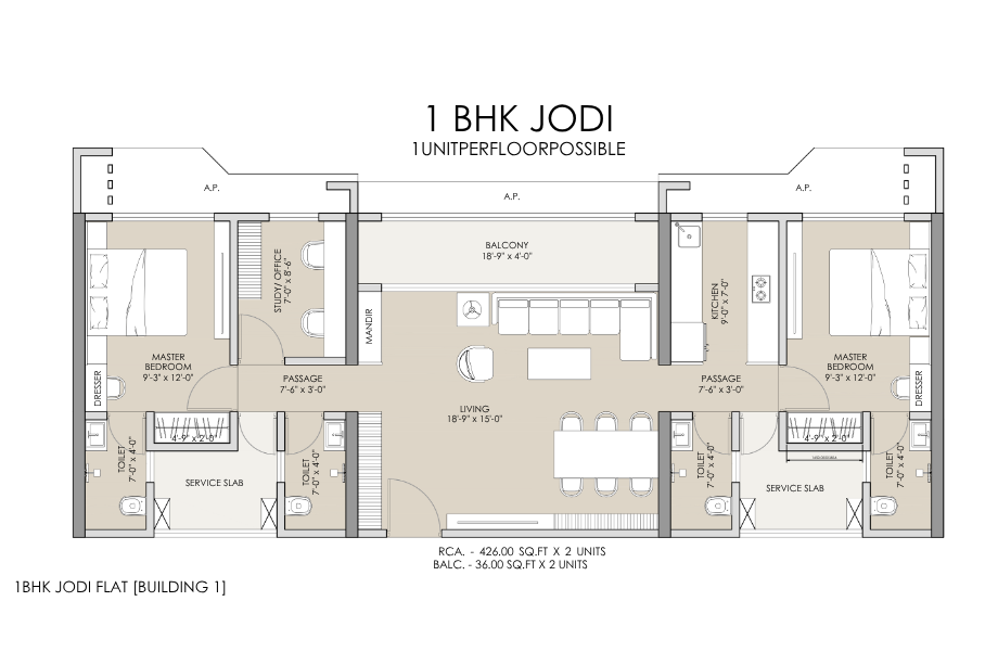 Ramdev-Avighna-Sky-Floor-Plan-1-BHK-Jodi
