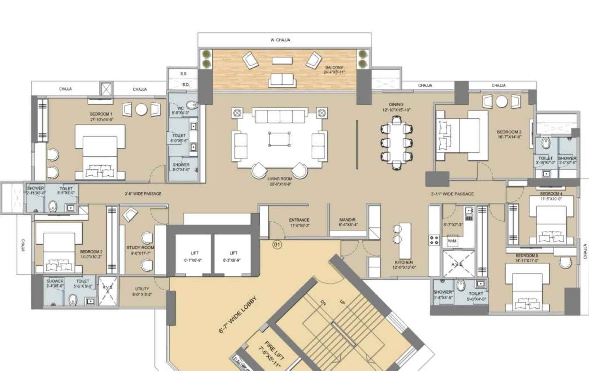 Techno-Aakasa-Floor-Plan-5-BHK
