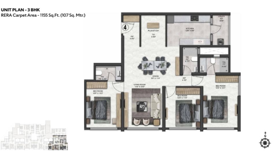 Arihant-Niwara-Sky-Gallery-3BHK-1155-Unit-Plan