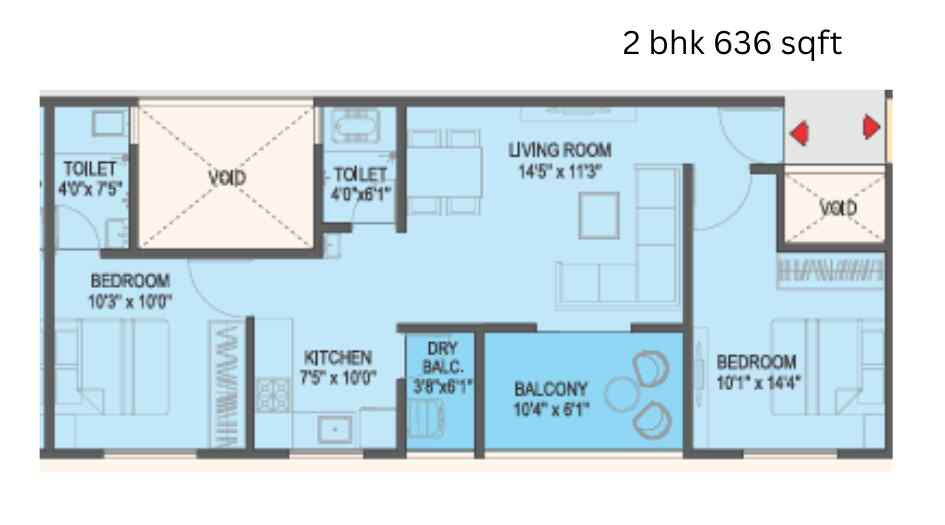 Divine-vastu-Floor-Plan-2-bhk-636-sqft