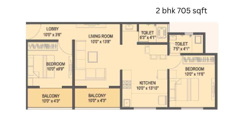 Divine-vastu-Floor-Plan-2-bhk-705-sqft