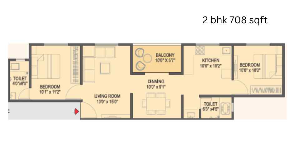 Divine-vastu-Floor-Plan-2-bhk-708-sqft