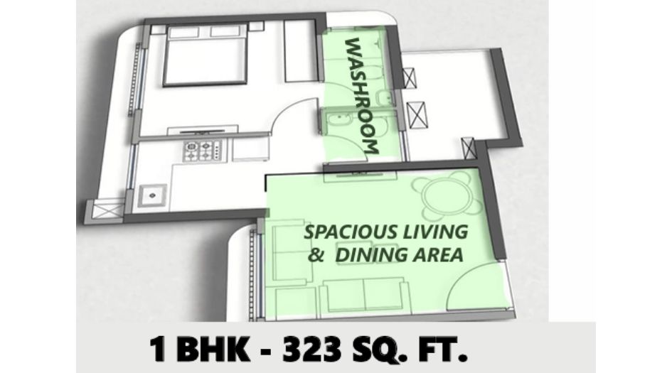 Growth-Housing-Floor-Plan-1 BHK-323 Sqft