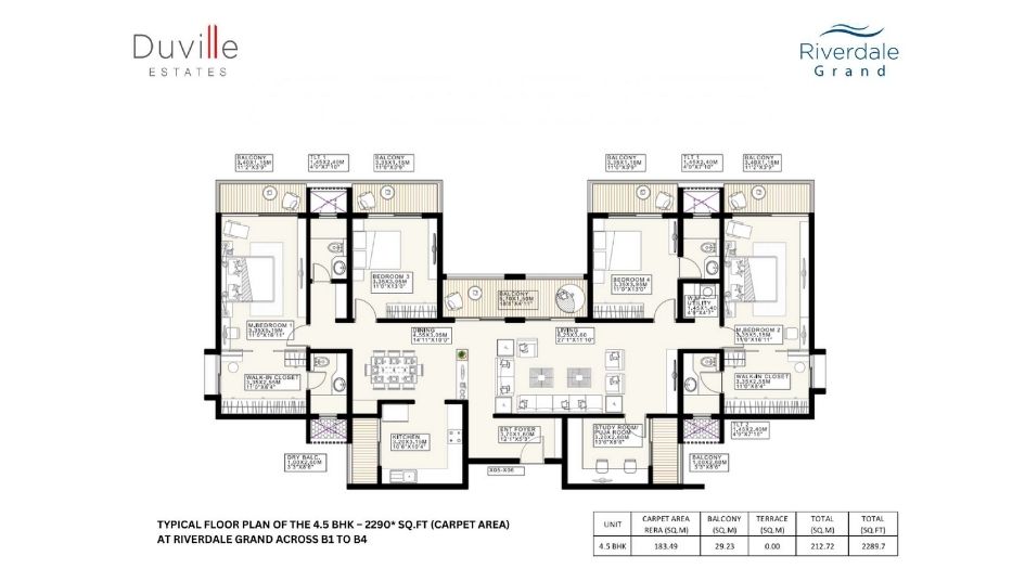 Duville-Riverdale-Grand-FLoor-Plan-4.5 BHK-2290 Sqft