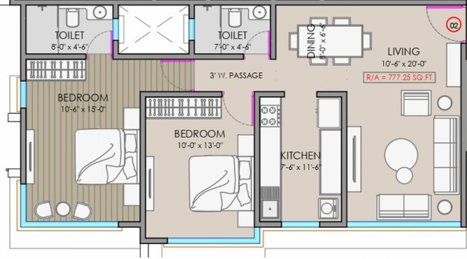 zee-sai-darshan-floor-plan-2 bhk-777 sqft
