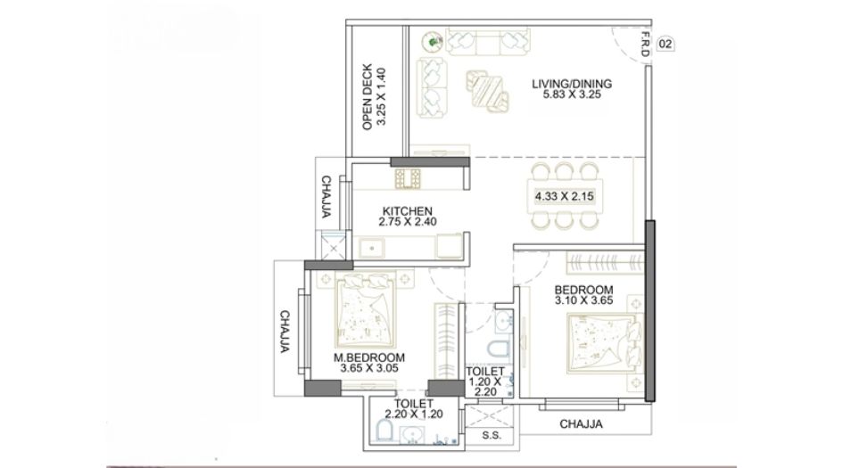 Majestic-Casa-Bella-Gallery-2BHK-777sqft-unit-plan