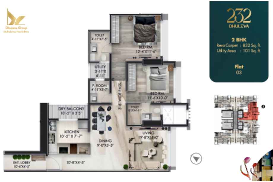 232-Dhuleva-2BHK-833sft