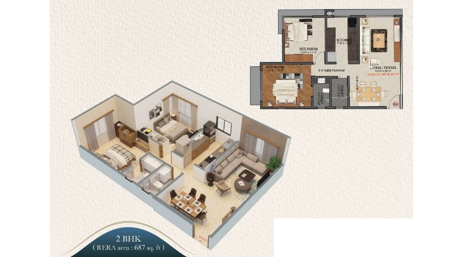 Zee-Jayashree-Floor-Plan-2 BHK-687 Sqft
