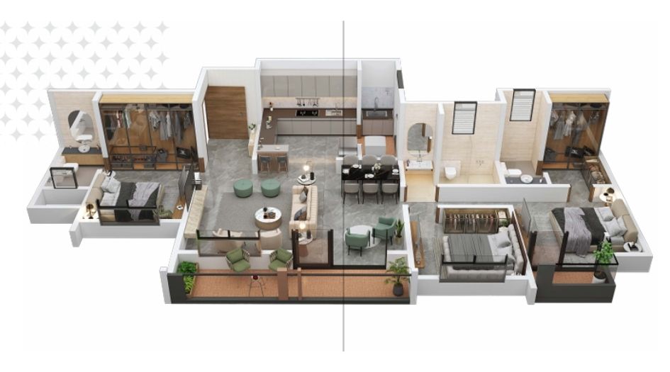 Mittle-Nitaara-Tower-Floor-Plan-3 BHK-1245 Sqft