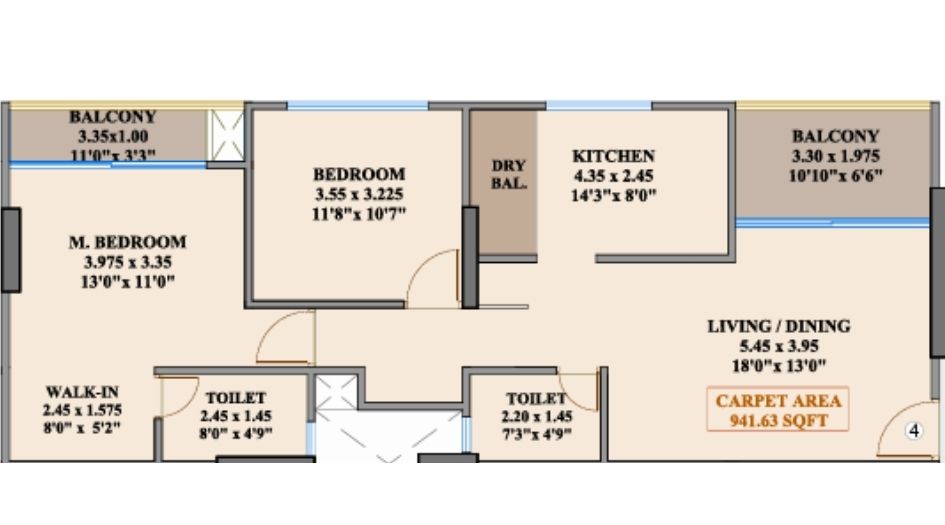 Kimaya-One-Children-2BHK-942sqft-Unit-Plan