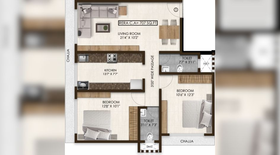 PCPL-You-&-I-Floor-Plan-2 BHK- 707 Sqft