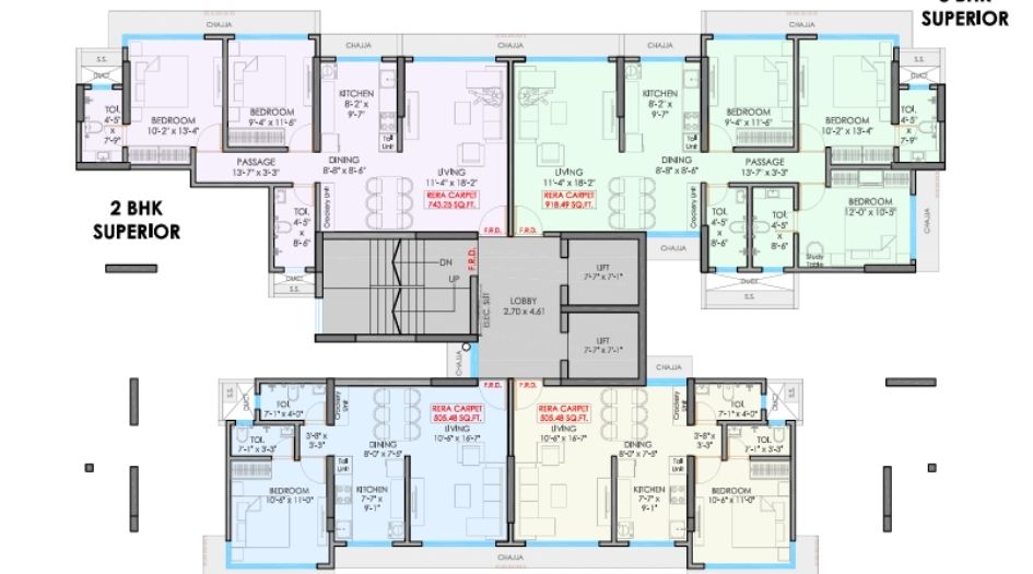 Aurus-Gallery-2BHK-743-3BHK-918-Fllor-plan