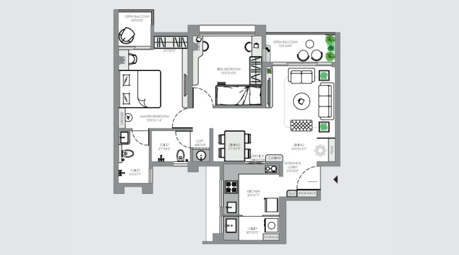 Yashwin-Enchante-Gallery-2BHk-709sqft-unit-plan