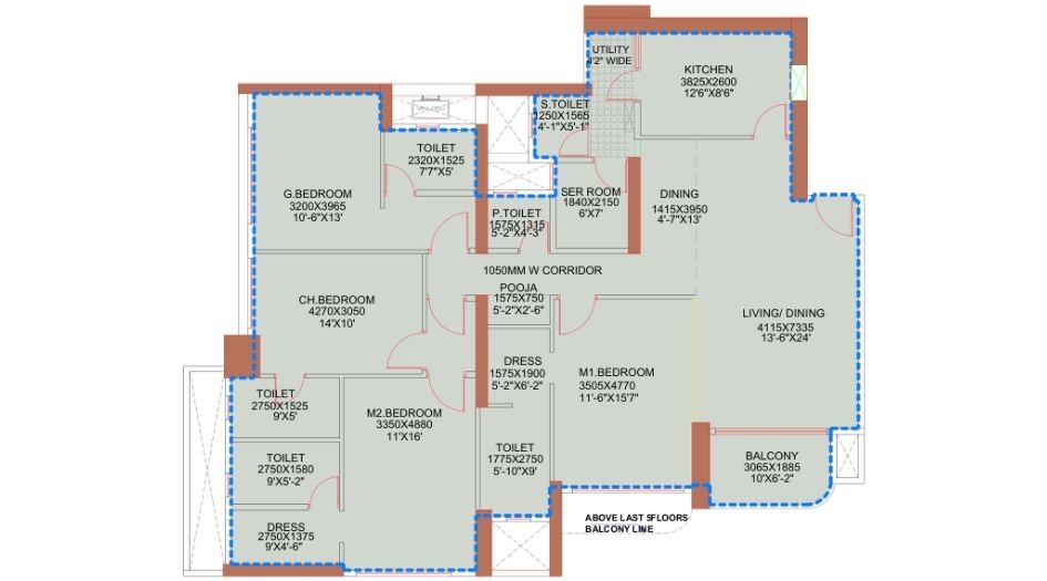 Ajmera-Manhattan-4BHK-1782-sqft-Unit-Plan