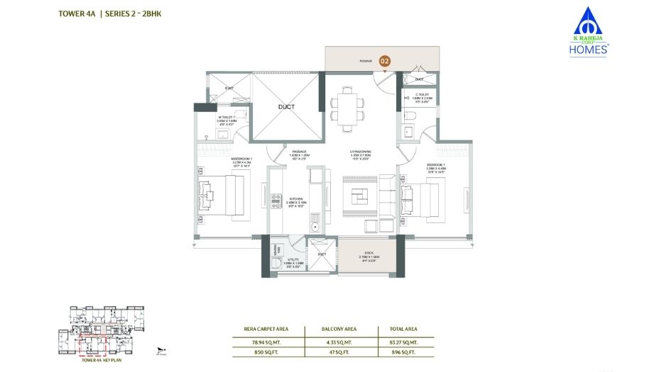 Raheja-Galaxy-Celina-Floor-Plan-2 BHK-Series-2